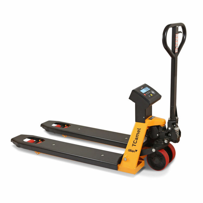 Pallet truck scale, save time by having two in one: weigh pallets and move them with one same machine.