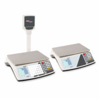 retail scale with double display available in two different versions: with and without column.