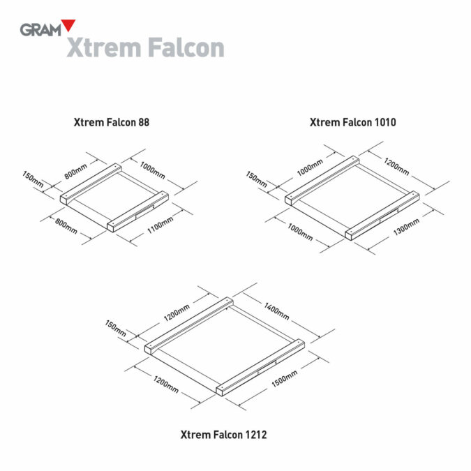 Báscula plataforma industrial de suelo con múltiples dimensiones disponibles Gram Xtrem Falcon