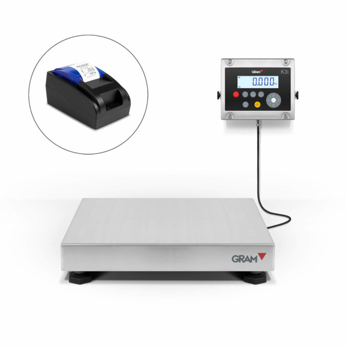 stainless steel Floor scale with accessory PR4 printer to print ticket with detailed weighing information