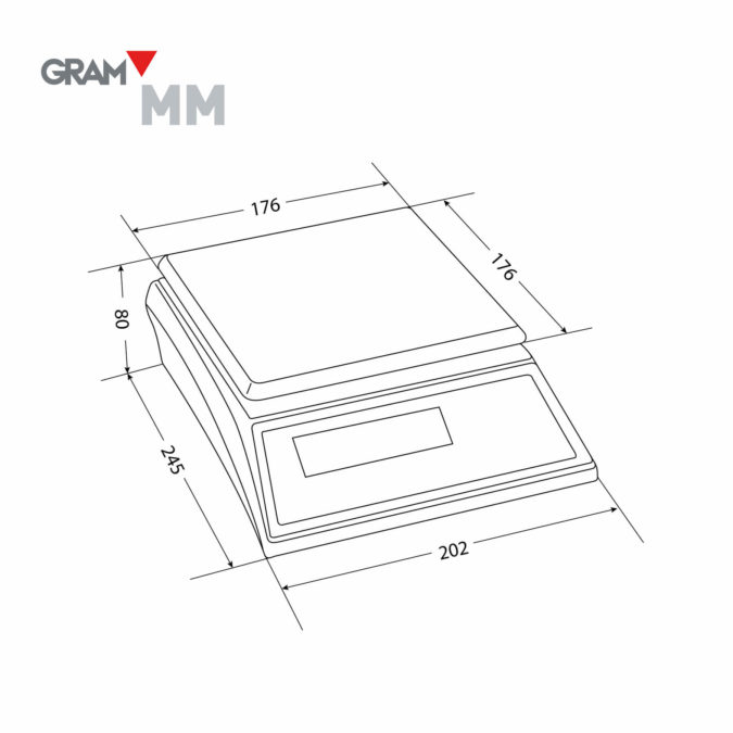 gram mm dimensions chart