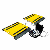 portable vehicle weighing system including indicator and two weighing pads