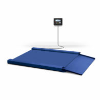 Low profile scale platform scale with access ramp for weighing pallets