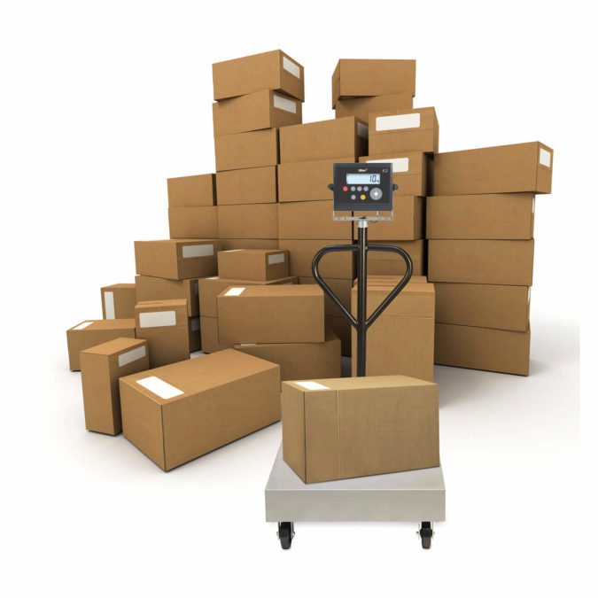 Warehouse mobile scale ideal to weigh cartons, boxes and parcels and increase your warehouse productivity