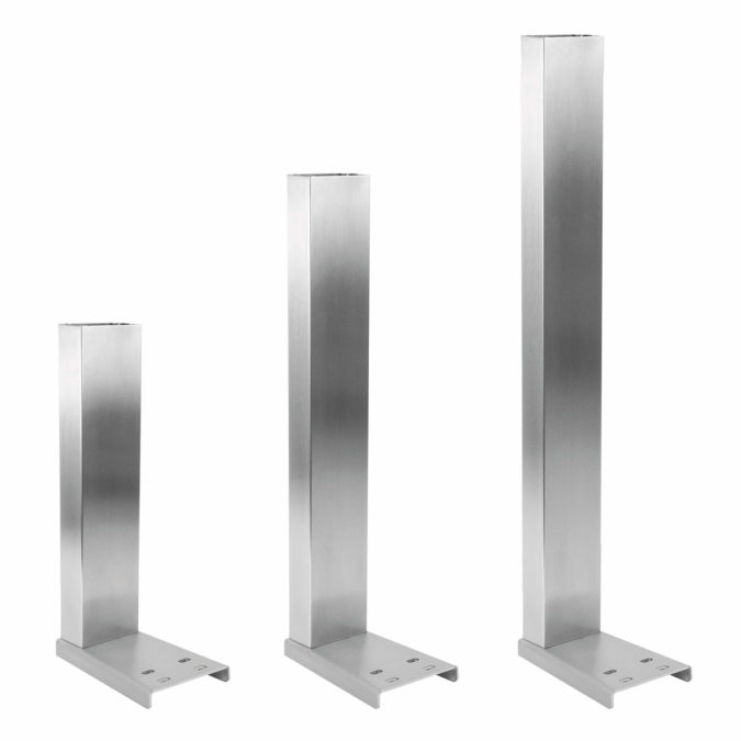 Square stainless steel display support column kit