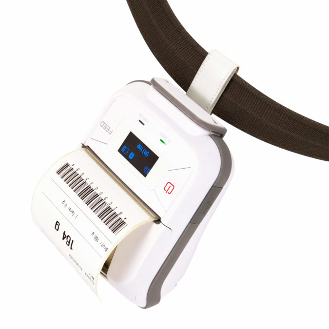 Q1 printer comes with a sling to attach it to a belt intuitive and quick lable printing
